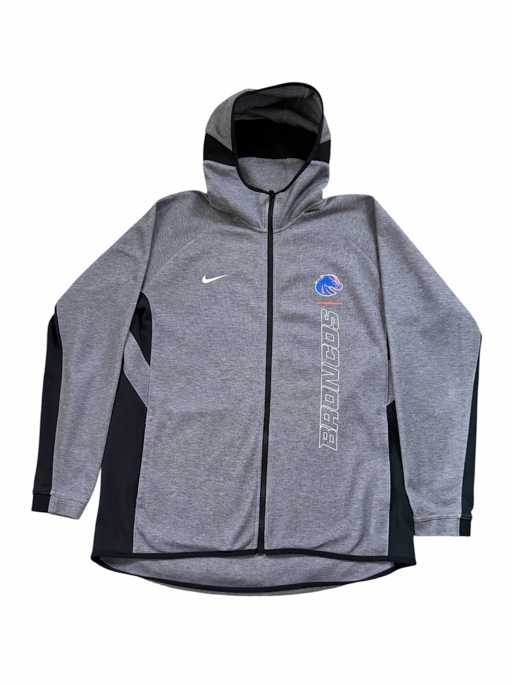 Nike Dri-Fit Boise State Broncos Full Zip Gray Hoodie Jacket Size Large NWOT